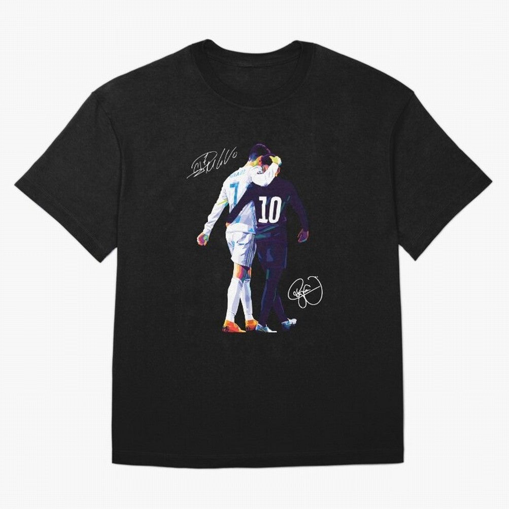 Cristiano Ronaldo and Neymar Jr Wpap Art Oversized T-Shirt Carry the Colors and Pride of Match Day Hype around FIFA World Cup 2026 Group Stage, Messi, CR7 and Mbappe, Brazil, Match Day Excitement, Supporter Culture, Golden Goals and Global Football