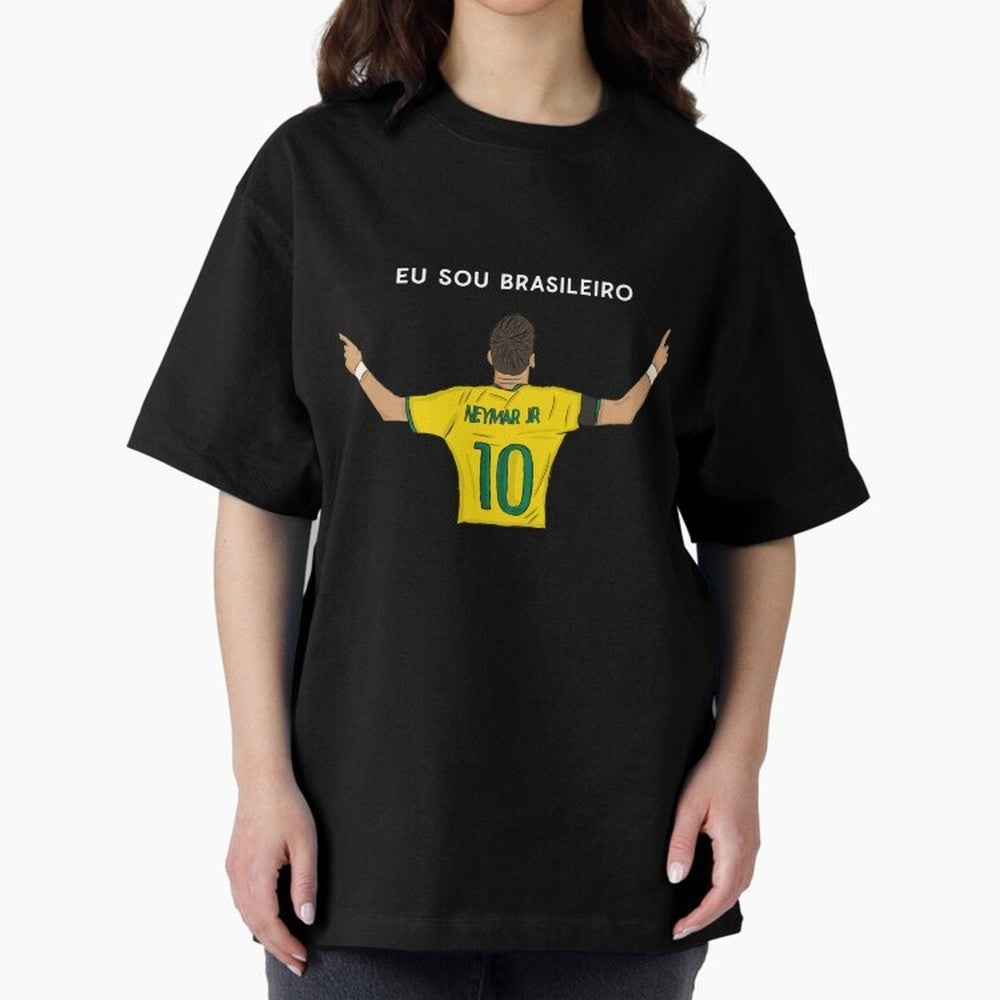 Neymar Jr Brazil Oversized T-Shirt Discover Global Football Passion for FIFA World Cup 2026 Group Stage, Connected to Messi, Neymar and Mbappe, Brazil, Portugal and Argentina, Tournament Hype, Historic Matchups, Family Viewing Parties and Global