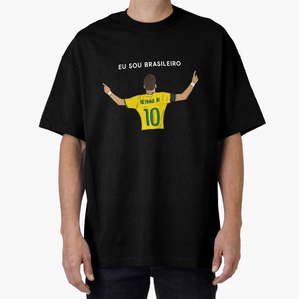 Neymar Jr Brazil Oversized T-Shirt Discover Global Football Passion for FIFA World Cup 2026 Group Stage, Connected to Messi, Neymar and Mbappe, Brazil, Portugal and Argentina, Tournament Hype, Historic Matchups, Family Viewing Parties and Global