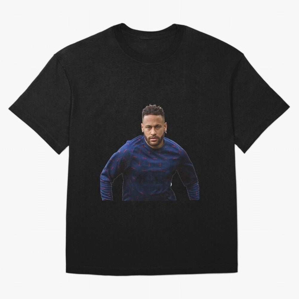Neymar Junior Sticker Oversized T-Shirt Support Your Favorite Stars during Global Football Passion for FIFA World Cup 2026 Group Stage, Connected to Cristiano Ronaldo, France, Retro Football Energy, Iconic Rivalries, Trophy Chase Drama and Stadium