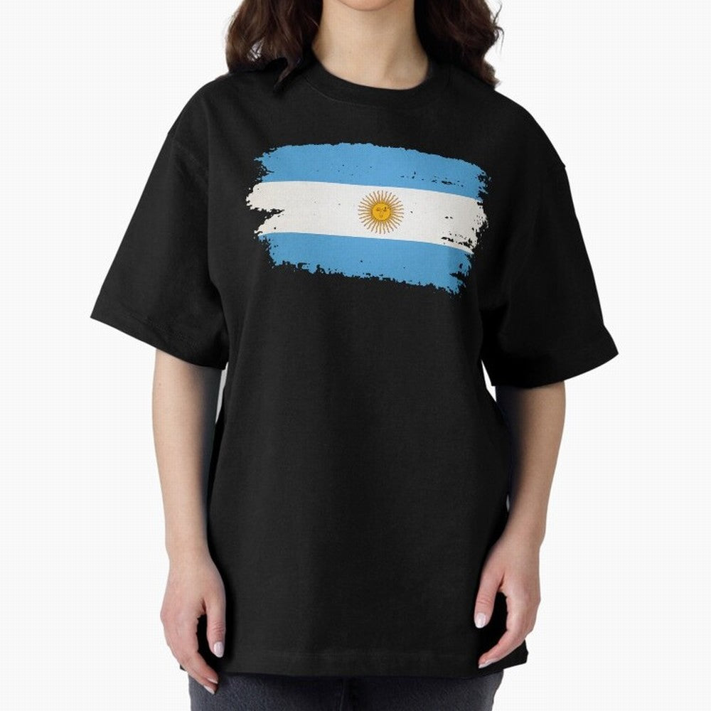 ARGENTINIAN FLAG PRINT Oversized T-Shirt Bring Global Tournament Vibes to FIFA World Cup 2026 USA Canada Mexico Inspired by Neymar, Haaland and Cristiano Ronaldo, England and Germany Energy, Tournament Hype, Historic Matchups, Family Viewing