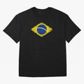 Brazil Flag Design Oversized T-Shirt Relive Legendary Nights from FIFA World Cup 2026 for Fans of Mbappe and England and Germany, Bringing Soccer Culture, Superstar Moments, National Team Dreams and Competitive Fire; Created for Match Day Parties,