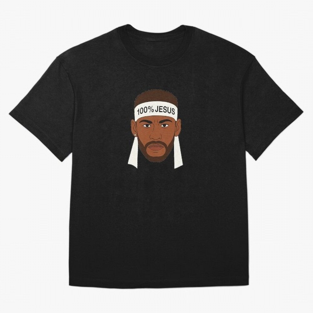 100% JESUS Neymar Inspired Minimalist Art Oversized T-Shirt Remember Iconic Moments from FIFA World Cup 2026 USA Canada Mexico Spirit, Inspired by England, France and Netherlands, Mbappe and Neymar, Stadium Memories, Football Loyalty, International