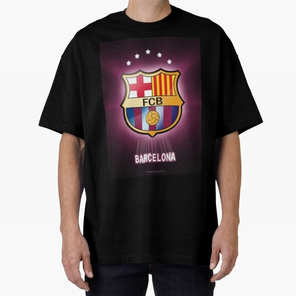 barcelona Oversized T-Shirt Honor Champions and Dreams in Match Day Hype around FIFA World Cup 2026 Group Stage, Cristiano Ronaldo, Argentina, Goal Celebration Energy, Supporter Heritage, Football Icons and Worldwide Tournament Joy; Great for