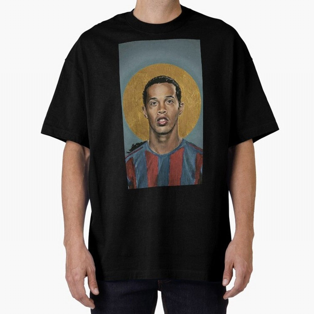 ronaldinho Oversized T-Shirt Showcase Match Day Hype around FIFA World Cup 2026, Messi and Cristiano Ronaldo, France, Vintage Soccer Flavor, Modern Football Stars, National Flags and Final Night Emotion; Perfect for People Who Love Argentina,