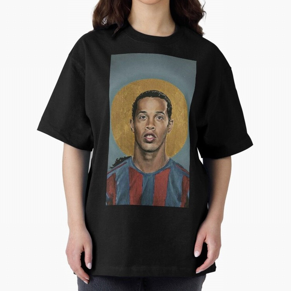 ronaldinho Oversized T-Shirt Showcase Match Day Hype around FIFA World Cup 2026, Messi and Cristiano Ronaldo, France, Vintage Soccer Flavor, Modern Football Stars, National Flags and Final Night Emotion; Perfect for People Who Love Argentina,