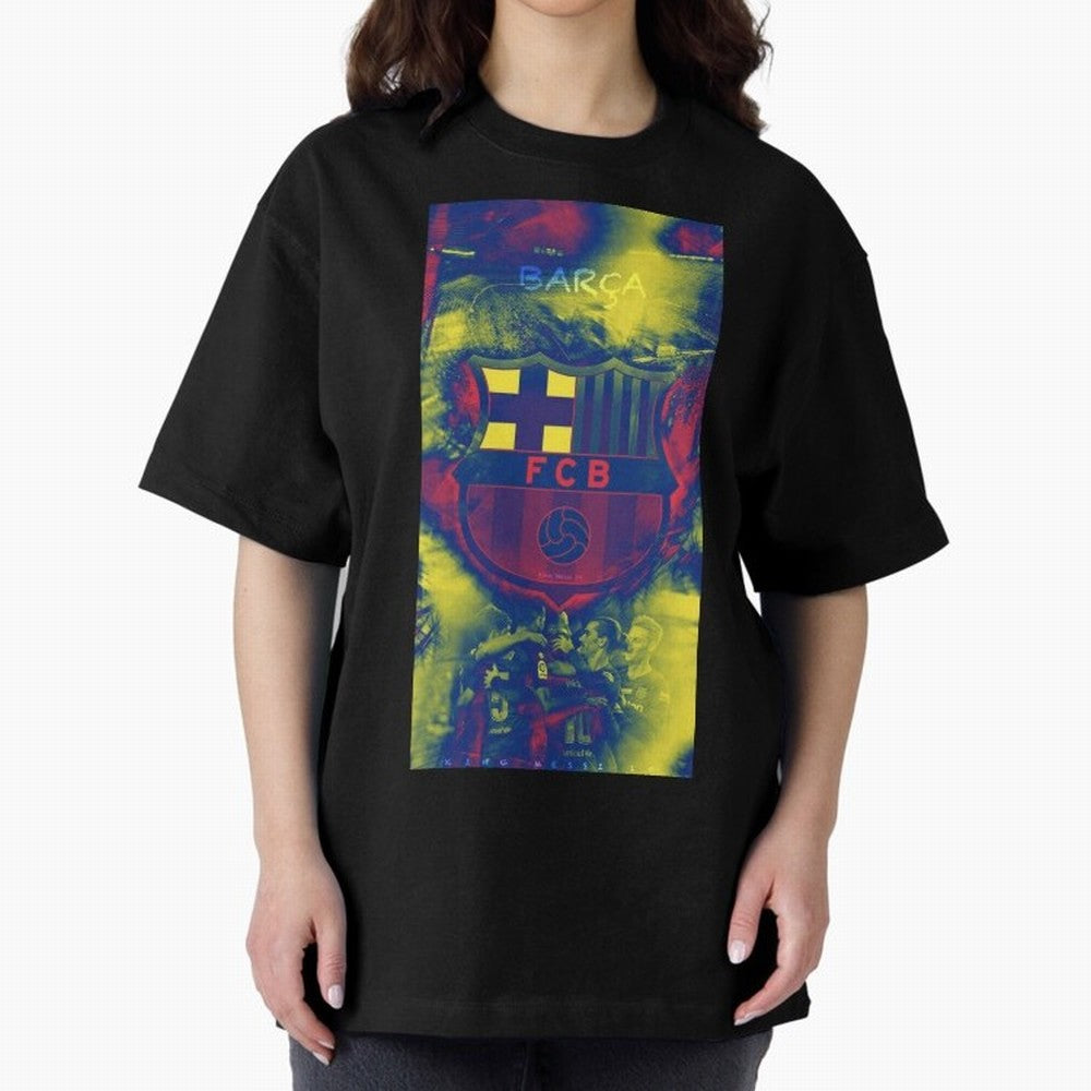 barcelona Oversized T-Shirt Celebrate Fan Culture around FIFA World Cup 2026 USA Canada Mexico Spirit, Capturing France and Portugal, Messi, Stadium Memories, Football Loyalty, International Chants and Championship Tradition; Ideal for Fans Who