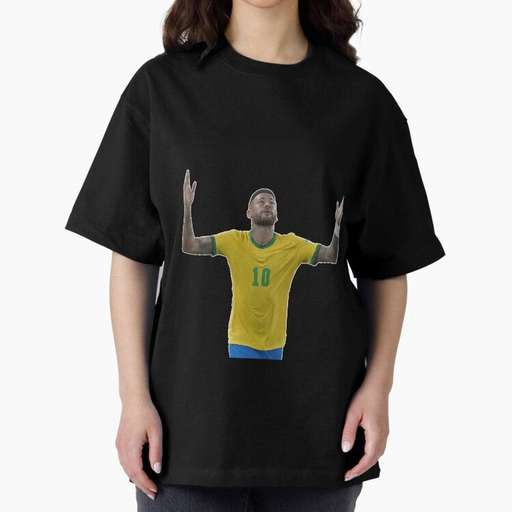 Neymar Jr. - Football Superstar Oversized T-Shirt Turn Up for Match Day Hype around FIFA World Cup 2026, Messi, CR7 and Mbappe, Brazil, Portugal and Argentina, Retro Football Energy, Iconic Rivalries, Trophy Chase Drama and Stadium Atmosphere;