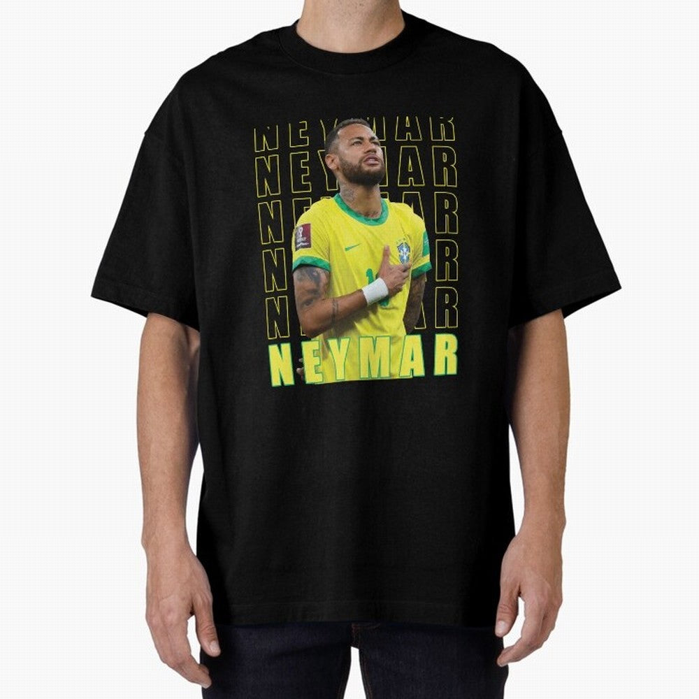 Neymar Brazil Design Oversized T-Shirt Feel the Heartbeat of Global Football Passion for FIFA World Cup 2026 USA Canada Mexico, Driven by Neymar, Haaland and Cristiano Ronaldo, Argentina and Brazil, Match Day Excitement, Supporter Culture, Golden