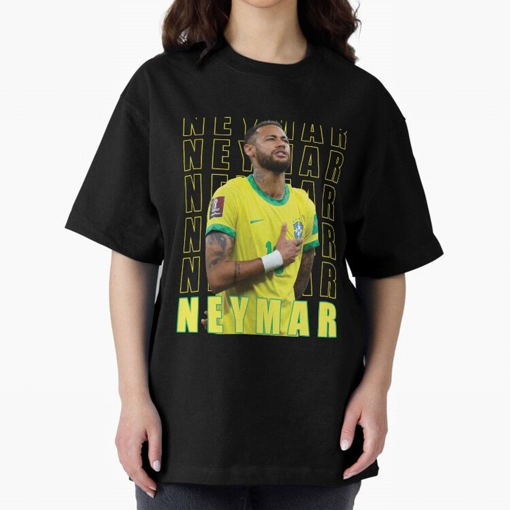 Neymar Brazil Design Oversized T-Shirt Feel the Heartbeat of Global Football Passion for FIFA World Cup 2026 USA Canada Mexico, Driven by Neymar, Haaland and Cristiano Ronaldo, Argentina and Brazil, Match Day Excitement, Supporter Culture, Golden