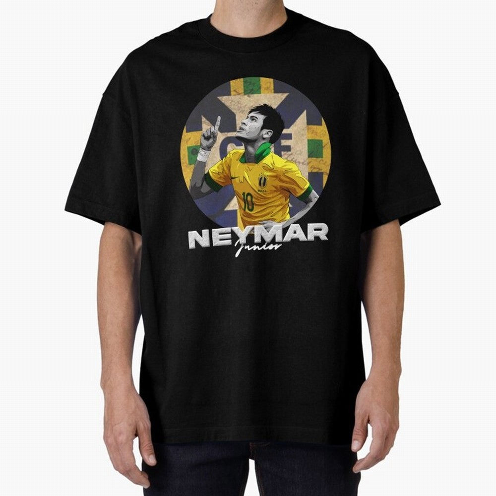 Neymar Junior Oversized T-Shirt Bring FIFA World Cup 2026 Capturing Messi, CR7 and Mbappe, England Energy, Vintage Soccer Flavor, Modern Football Stars, National Flags and Final Night Emotion; Great for Supporters Who Love Legendary Players,
