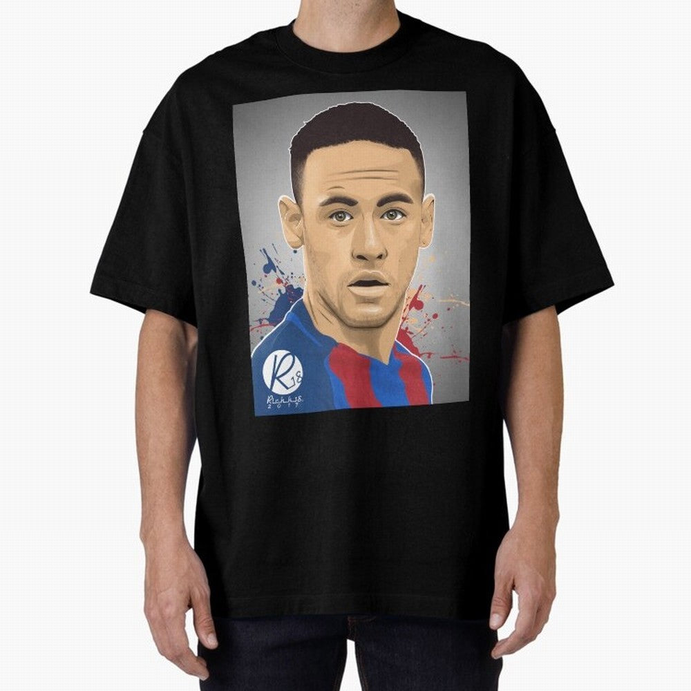 NEYMAR Oversized T-Shirt Turn Every Weekend Toward Global Football Passion for FIFA World Cup 2026 USA Canada Mexico, Centered on Haaland and Mbappe, Argentina, France and Brazil, Championship Spirit, Famous Goals, Roaring Crowds and International