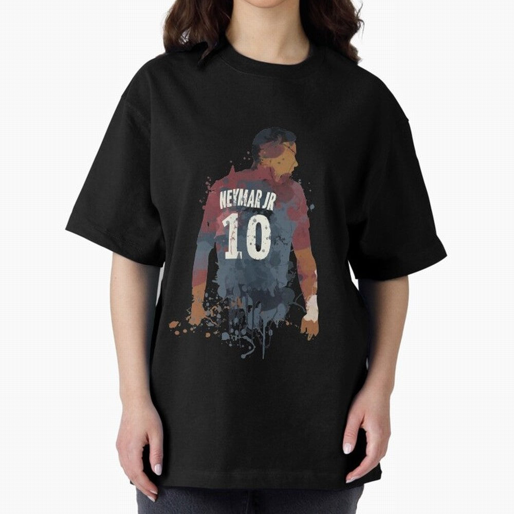 Neymar Brazilian Legend Art Oversized T-Shirt Keep the Match Day Mood of FIFA World Cup 2026 Group Stage Spirit, Made for Argentina and Brazil, Messi, Football Festival Excitement, Trophy Ambitions, Country Rivalries and Star Player Buzz; Great for