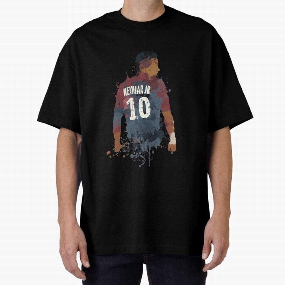 Neymar Brazilian Legend Art Oversized T-Shirt Keep the Match Day Mood of FIFA World Cup 2026 Group Stage Spirit, Made for Argentina and Brazil, Messi, Football Festival Excitement, Trophy Ambitions, Country Rivalries and Star Player Buzz; Great for