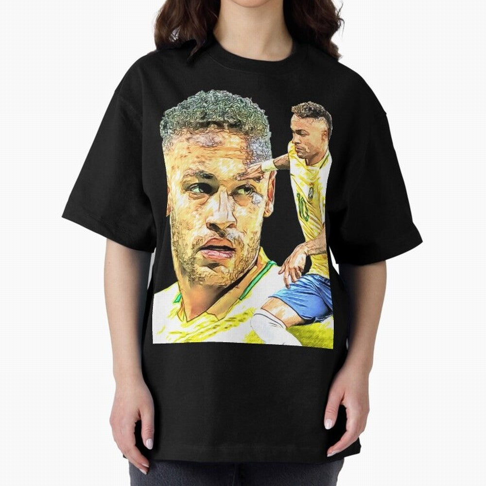 Neymar Futbol Oversized T-Shirt Discover FIFA World Cup 2026 Group Stage with Messi, Argentina and Brazil Energy, Sports Nostalgia, International Competition, Famous Players and Unforgettable Victories; Perfect for People Who Love Argentina,