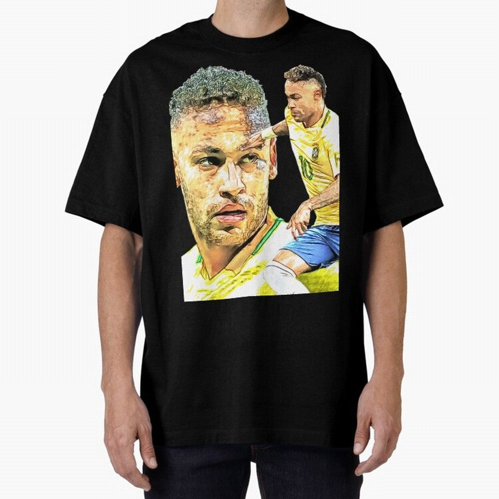 Neymar Futbol Oversized T-Shirt Discover FIFA World Cup 2026 Group Stage with Messi, Argentina and Brazil Energy, Sports Nostalgia, International Competition, Famous Players and Unforgettable Victories; Perfect for People Who Love Argentina,