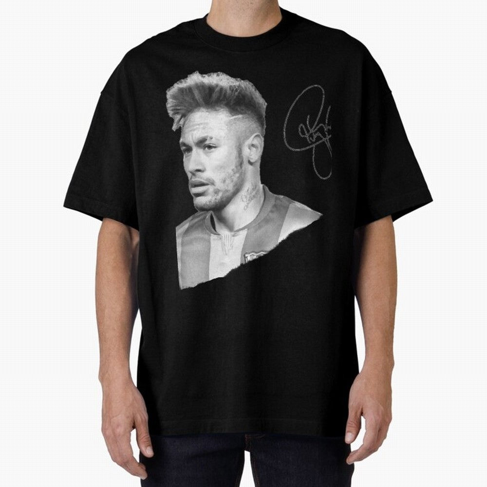 Neymar in black & white with signature Classic T-Shirt Celebrate Rivalries and Pride in FIFA World Cup 2026 Group Stage for Fans of Haaland and Mbappe and Spain and Netherlands, Bringing Goal Celebration Energy, Supporter Heritage, Football Icons