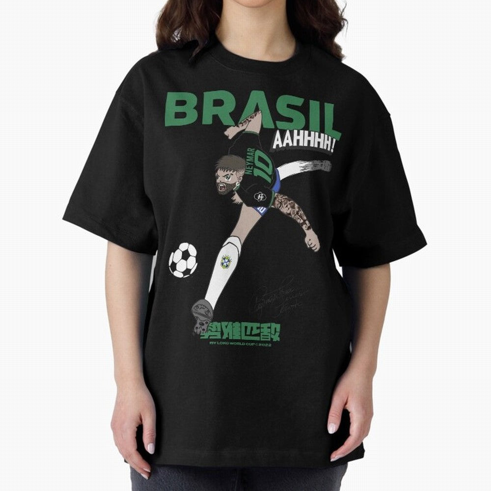 NEYMAR BRAZIL Oversized T-Shirt Feel the Heartbeat of FIFA World Cup 2026 Group Stage Spirit, Made for Brazil, Mbappe, Championship Spirit, Famous Goals, Roaring Crowds and International Football Unity; Perfect for Supporters Who Want Bold Football