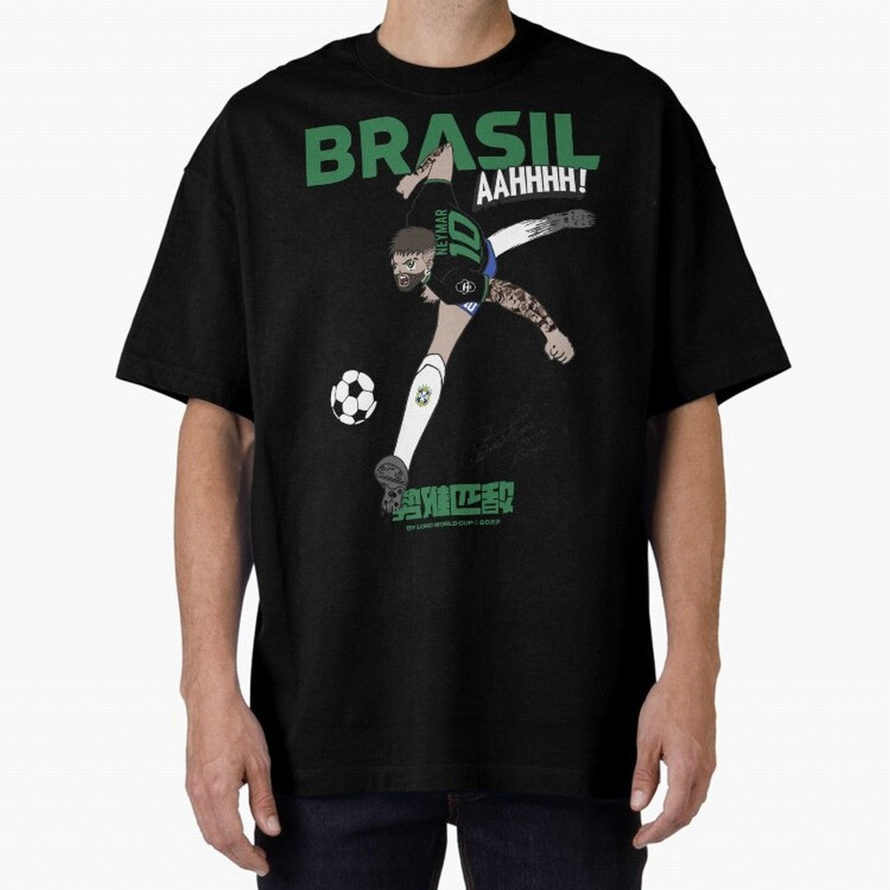 NEYMAR BRAZIL Oversized T-Shirt Feel the Heartbeat of FIFA World Cup 2026 Group Stage Spirit, Made for Brazil, Mbappe, Championship Spirit, Famous Goals, Roaring Crowds and International Football Unity; Perfect for Supporters Who Want Bold Football