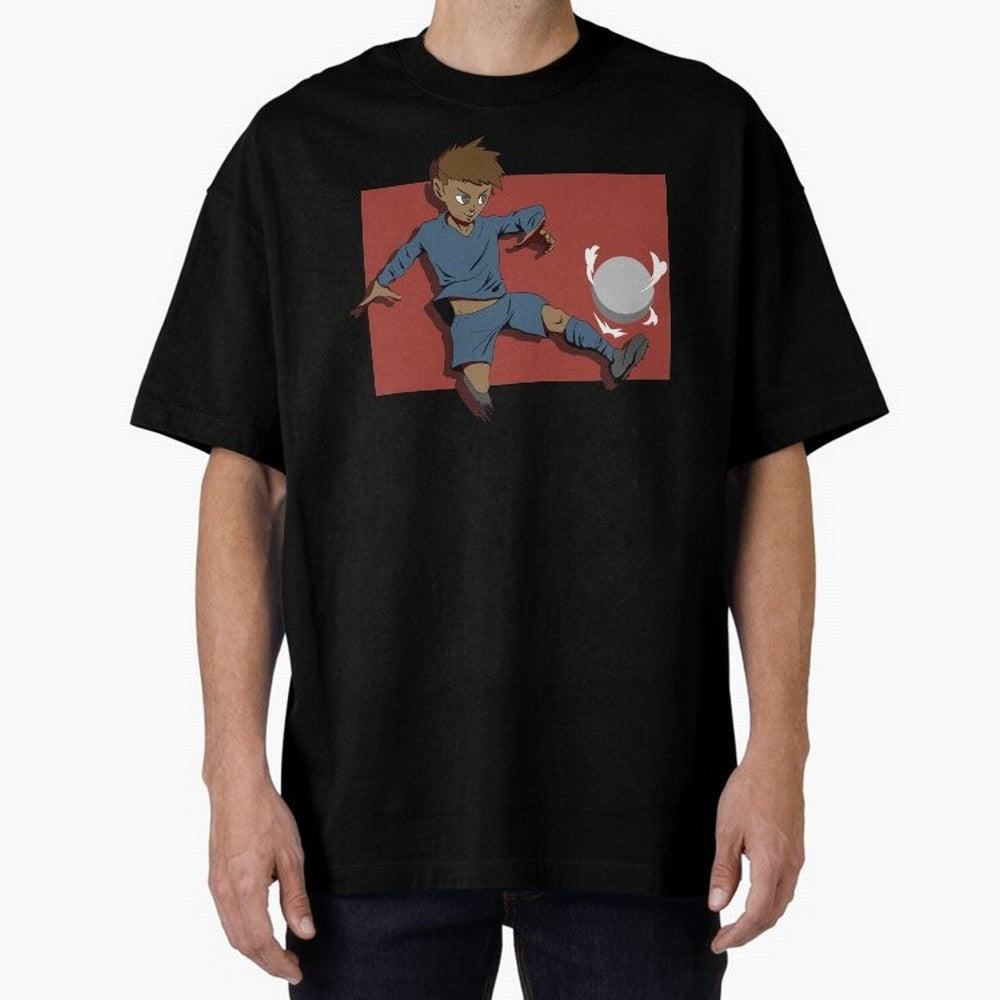 Footballer in action Oversized T-Shirt Build FIFA World Cup 2026 Group Stage Connected to CR7 and Messi, Brazil, Portugal and Argentina Energy, Worldwide Fan Energy, Dramatic Goals, Stadium Lights and Championship Celebrations; Ideal for Football