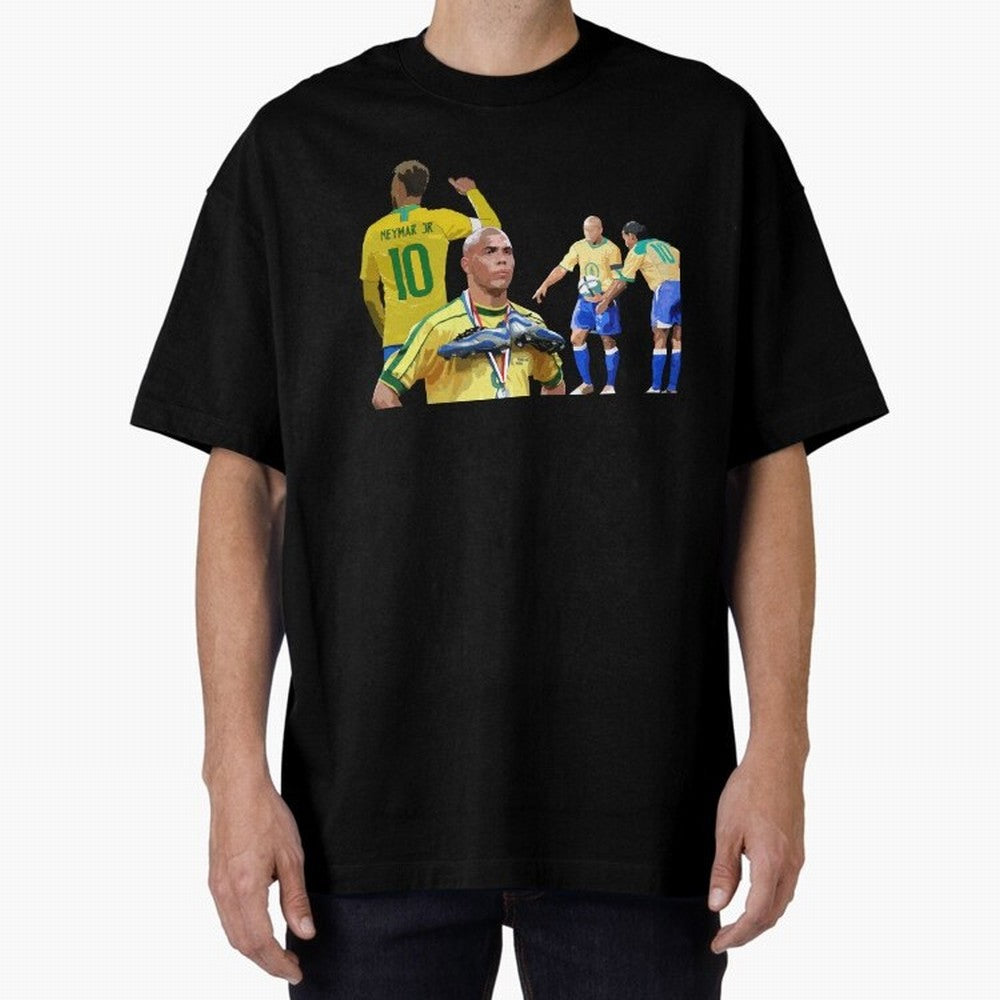 Brazilian Icons Oversized T-Shirt Make Every Match About FIFA World Cup 2026 USA Canada Mexico Made for Mbappe and Neymar, England and Germany Energy, Fan Favorite Moments, National Team Passion, Big Match Drama and Soccer History; Great for Watch