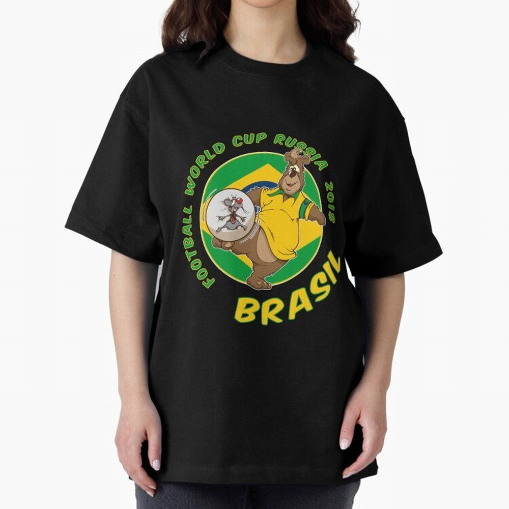 Football Russia 2018 World Cup Brazil T shirts and Merchandise Oversized T-Shirt Celebrate Rivalries and Pride in FIFA World Cup 2026 USA Canada Mexico Built around Neymar, Brazil Energy, Football Passion, Legendary Performances, Festival Vibes and