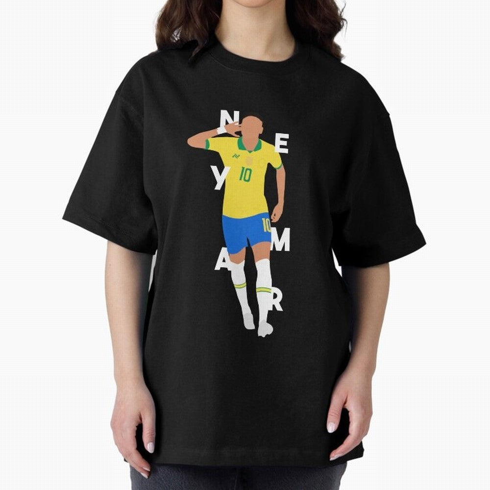 Neymar x Brazil Oversized T-Shirt Feel International Energy from Global Football Passion for FIFA World Cup 2026, Driven by Cristiano Ronaldo, Haaland and CR7, France, Stadium Memories, Football Loyalty, International Chants and Championship