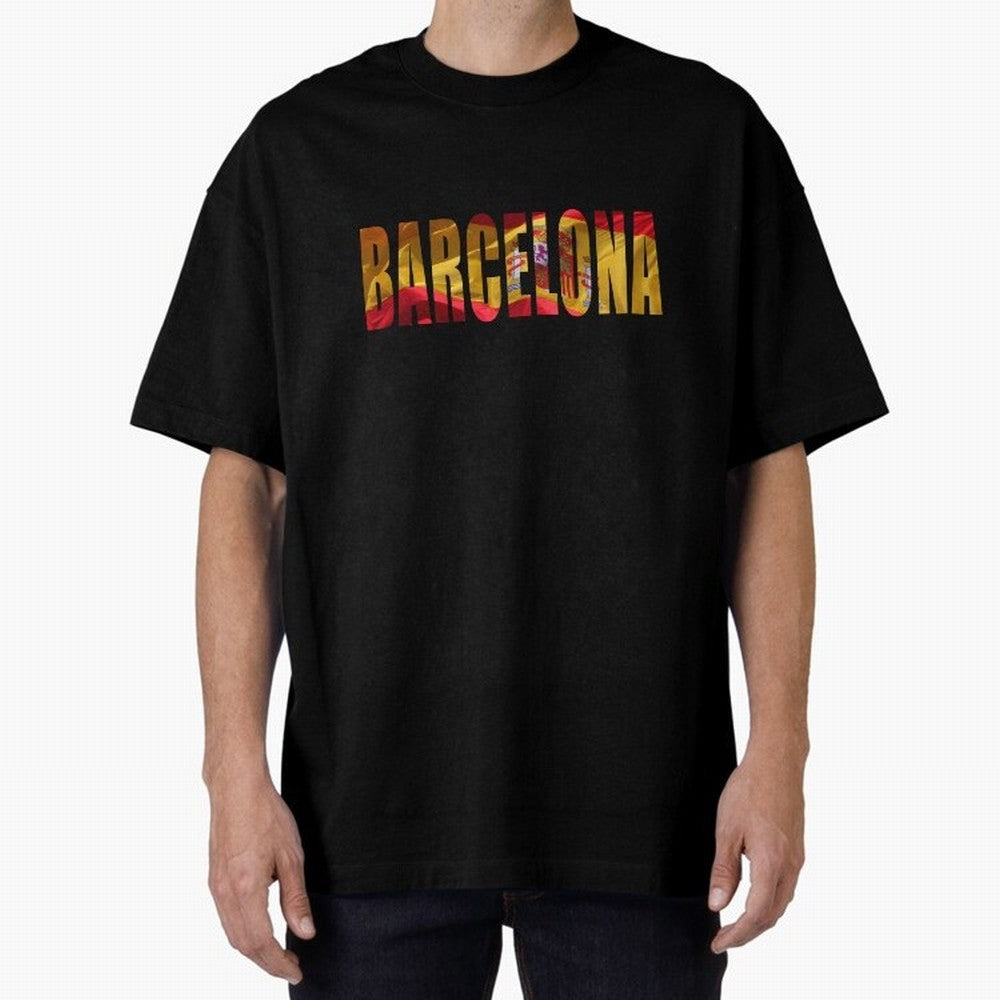 Barcelona city 2 Oversized T-Shirt Feel Global Football Passion for FIFA World Cup 2026, Driven by Haaland, Brazil, Football Passion, Legendary Performances, Festival Vibes and Supporter Community; Ideal for Football Dads, Football Moms, Friends,