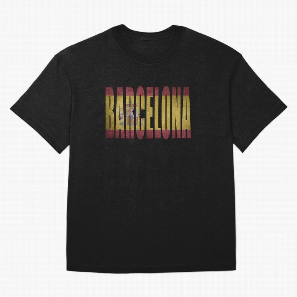 Barcelona city Oversized T-Shirt Show Fan Pride Across FIFA World Cup 2026 Spirit, Capturing Netherlands, Messi, Neymar and Mbappe, Vintage Soccer Flavor, Modern Football Stars, National Flags and Final Night Emotion; Perfect for People Who Love