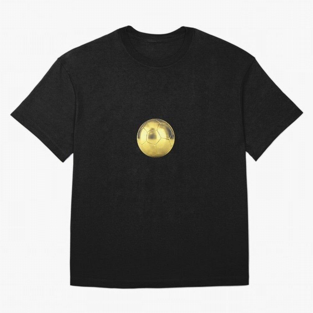 Gold Football | Golden Football Good Quality Oversized T-Shirt Carry National Pride through FIFA World Cup 2026 USA Canada Mexico for Fans of Messi, CR7 and Mbappe and France and Portugal, Bringing Champion Mindset, Group Stage Buzz, Knockout