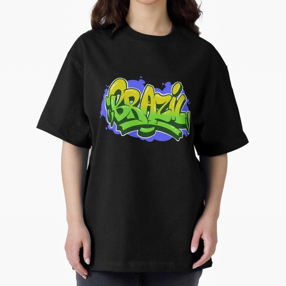 Brazil Graffiti Classic T-Shirt Bring Home the FIFA World Cup 2026 Journey through Mbappe and Neymar Highlights, Argentina, France and Brazil Pride, Stadium Chants, National Pride, Trophy Dreams and Unforgettable Football Memories; Ideal for Fans