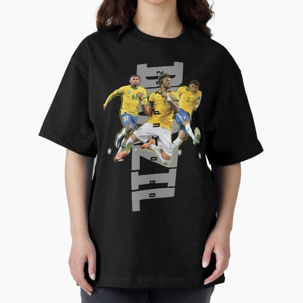 Brazil World cup 2022 Oversized T-Shirt Stand Out with Spirit from Global Football Passion for FIFA World Cup 2026 Group Stage, Connected to Neymar, France and Portugal, Match Day Excitement, Supporter Culture, Golden Goals and Global Football