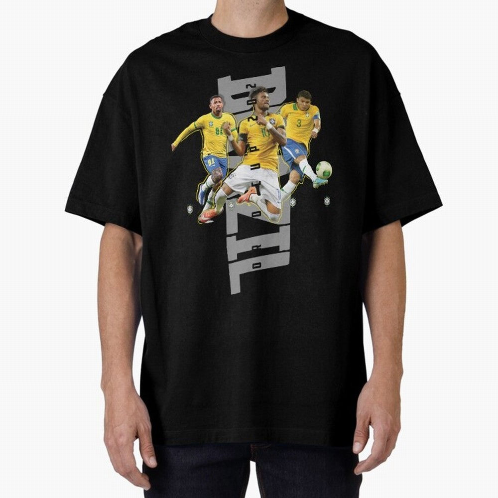 Brazil World cup 2022 Oversized T-Shirt Stand Out with Spirit from Global Football Passion for FIFA World Cup 2026 Group Stage, Connected to Neymar, France and Portugal, Match Day Excitement, Supporter Culture, Golden Goals and Global Football
