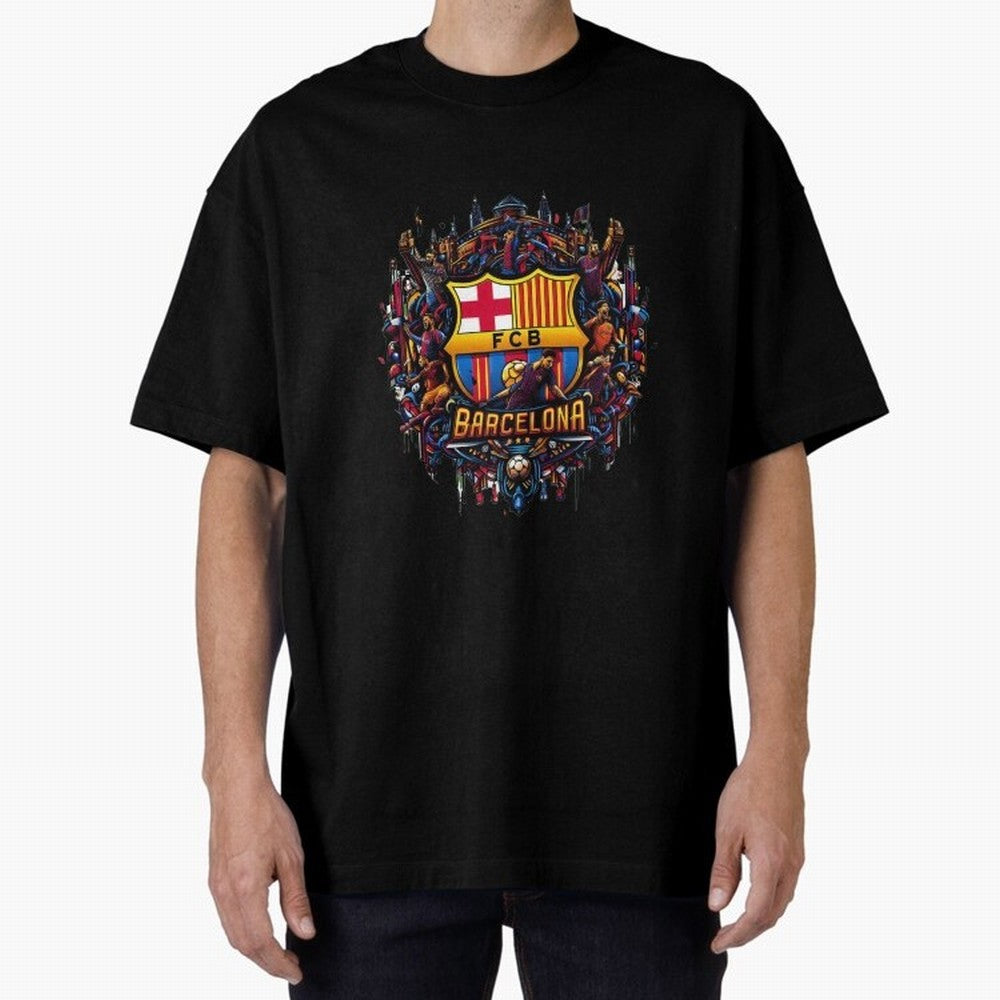 Barcelona - the temple of soccer Oversized T-Shirt Show Your Tournament Heart for FIFA World Cup 2026 USA Canada Mexico Highlighting Messi, CR7 and Mbappe, Brazil Energy, Stadium Chants, National Pride, Trophy Dreams and Unforgettable Football