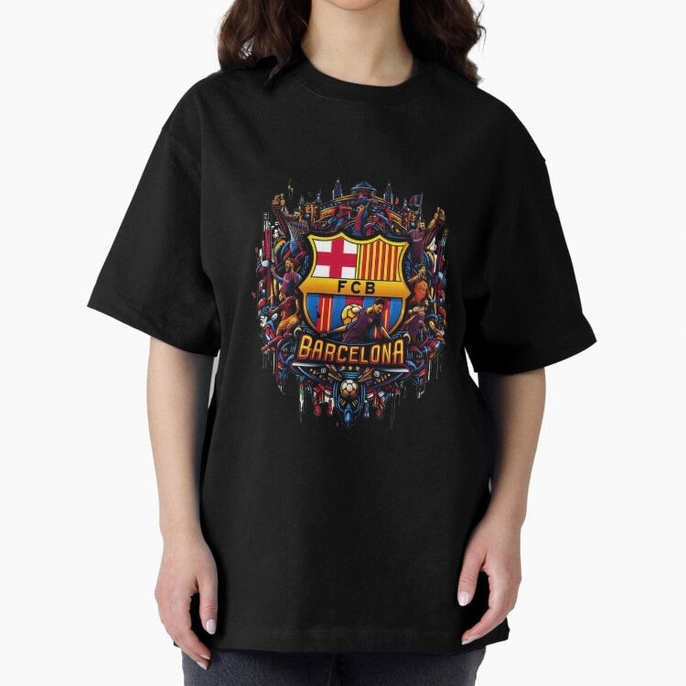Barcelona - the temple of soccer Oversized T-Shirt Show Your Tournament Heart for FIFA World Cup 2026 USA Canada Mexico Highlighting Messi, CR7 and Mbappe, Brazil Energy, Stadium Chants, National Pride, Trophy Dreams and Unforgettable Football