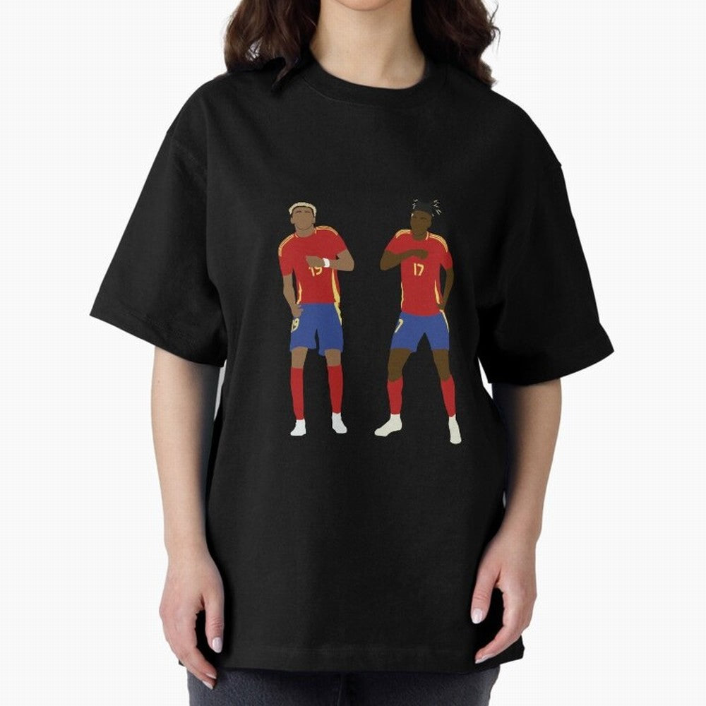 Yamal and Williams Dance Duo Oversized T-Shirt Support Your Favorite Stars during FIFA World Cup 2026 Spirit, with Netherlands, Cristiano Ronaldo, Sports Nostalgia, International Competition, Famous Players and Unforgettable Victories; Built for