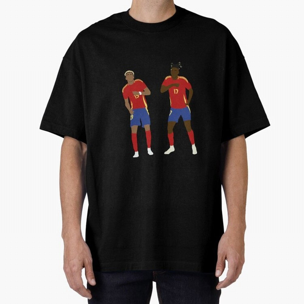 Yamal and Williams Dance Duo Oversized T-Shirt Support Your Favorite Stars during FIFA World Cup 2026 Spirit, with Netherlands, Cristiano Ronaldo, Sports Nostalgia, International Competition, Famous Players and Unforgettable Victories; Built for