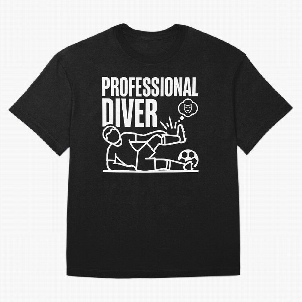 Professional Diver - Funny Soccer Faking Injury Oversized T-Shirt Fuel Your Fan Pride for the FIFA World Cup 2026 Group Stage Journey through Haaland Highlights, Portugal Pride, Retro Football Energy, Iconic Rivalries, Trophy Chase Drama and
