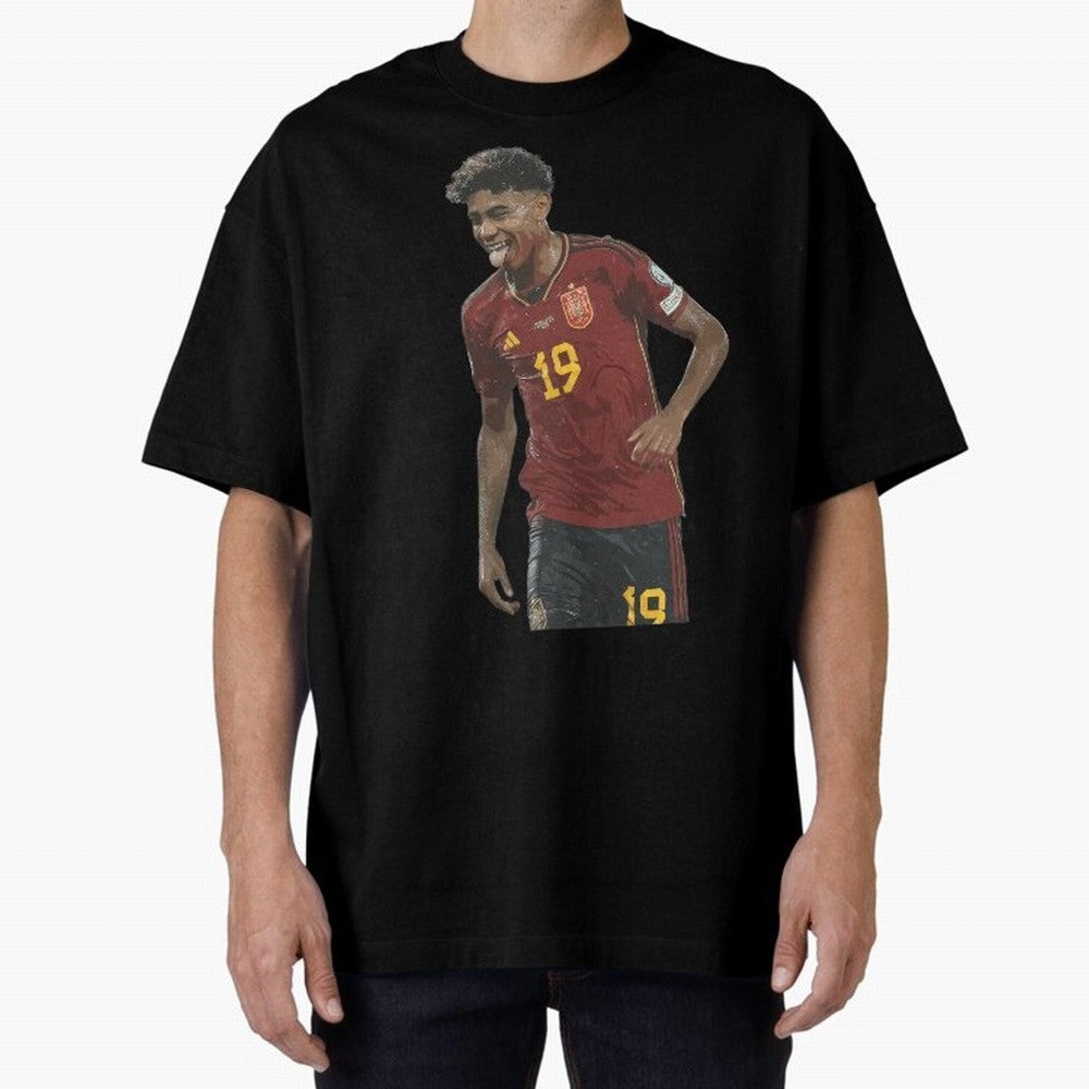 Lamine Yamal Oversized T-Shirt Back Your Heroes with FIFA World Cup 2026 Group Stage for Fans of Messi and Cristiano Ronaldo and England and Germany, Bringing Vintage Soccer Flavor, Modern Football Stars, National Flags and Final Night Emotion;