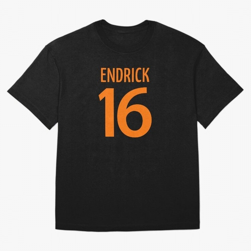 Football Player #16 | Soccer Sports (Orange Design) Classic T-Shirt Support Iconic Players in Global Football Passion for FIFA World Cup 2026, with Mbappe and Neymar, Portugal, Spain and Germany, Game Day Rituals, Football Legends, Country Pride