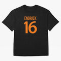 Football Player #16 | Soccer Sports (Orange Design) Classic T-Shirt Support Iconic Players in Global Football Passion for FIFA World Cup 2026, with Mbappe and Neymar, Portugal, Spain and Germany, Game Day Rituals, Football Legends, Country Pride