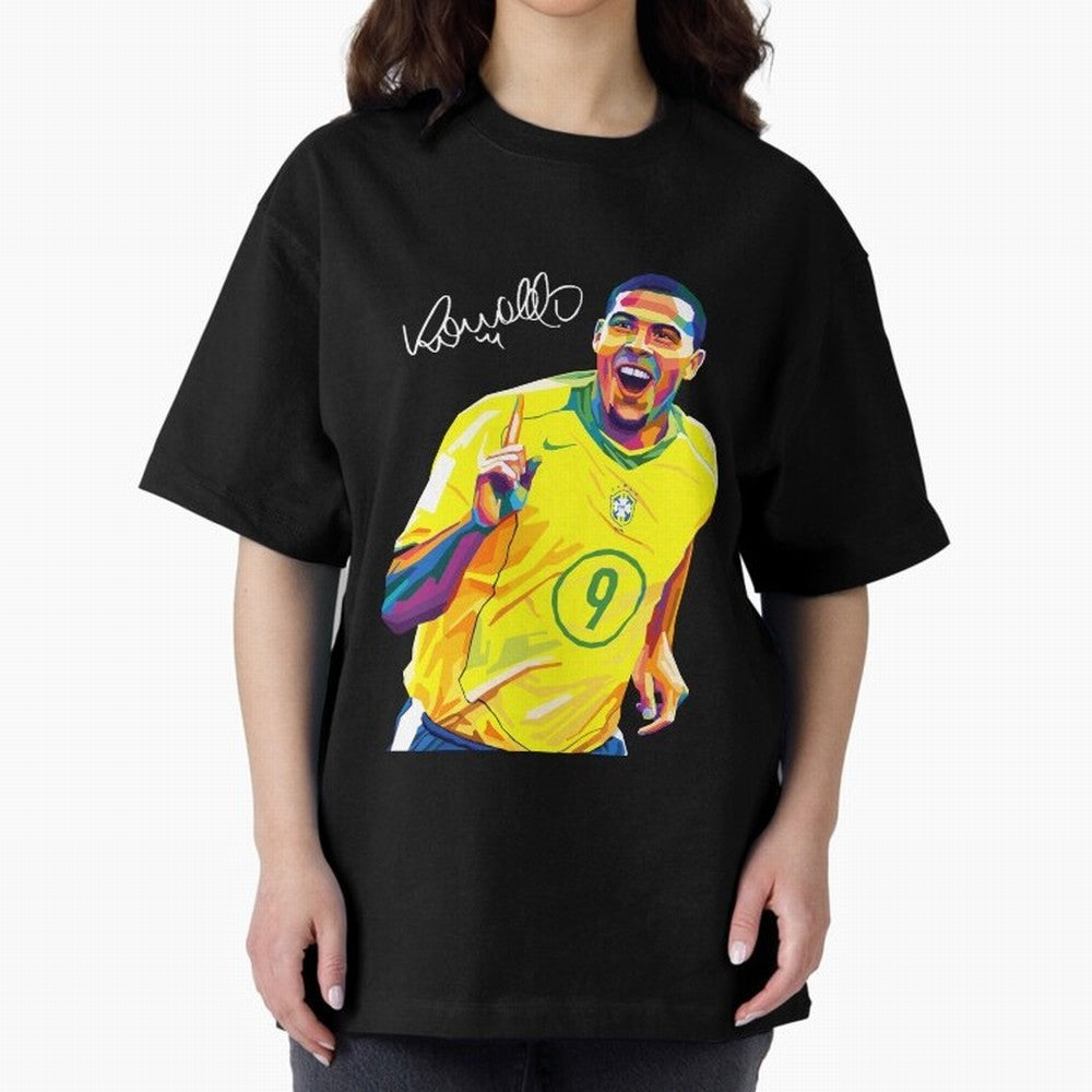 Ronaldo 9 Wpap Pop Art Oversized T-Shirt Support Iconic Players in Match Day Hype around FIFA World Cup 2026, Neymar, Haaland and Cristiano Ronaldo, Argentina, France and Brazil, Football History, Final Match Energy, Crowd Noise and Once in a