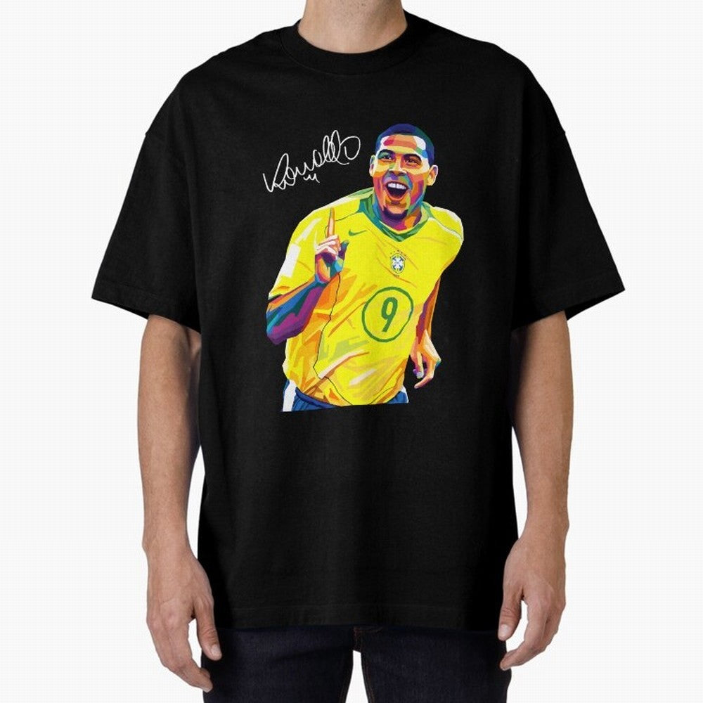 Ronaldo 9 Wpap Pop Art Oversized T-Shirt Support Iconic Players in Match Day Hype around FIFA World Cup 2026, Neymar, Haaland and Cristiano Ronaldo, Argentina, France and Brazil, Football History, Final Match Energy, Crowd Noise and Once in a