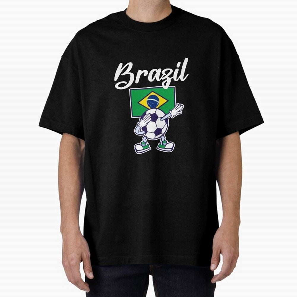 BRAZIL - Dabbing Football Soccer Ball - BRAZIL Classic T-Shirt Wear the Spirit of Global Football Passion for FIFA World Cup 2026, Made for Neymar, Portugal, Worldwide Fan Energy, Dramatic Goals, Stadium Lights and Championship Celebrations; Built