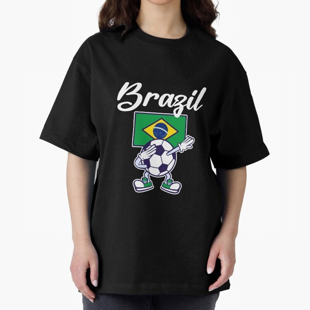 BRAZIL - Dabbing Football Soccer Ball - BRAZIL Classic T-Shirt Wear the Spirit of Global Football Passion for FIFA World Cup 2026, Made for Neymar, Portugal, Worldwide Fan Energy, Dramatic Goals, Stadium Lights and Championship Celebrations; Built
