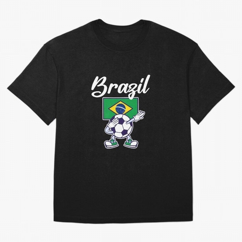 BRAZIL - Dabbing Football Soccer Ball - BRAZIL Classic T-Shirt Wear the Spirit of Global Football Passion for FIFA World Cup 2026, Made for Neymar, Portugal, Worldwide Fan Energy, Dramatic Goals, Stadium Lights and Championship Celebrations; Built