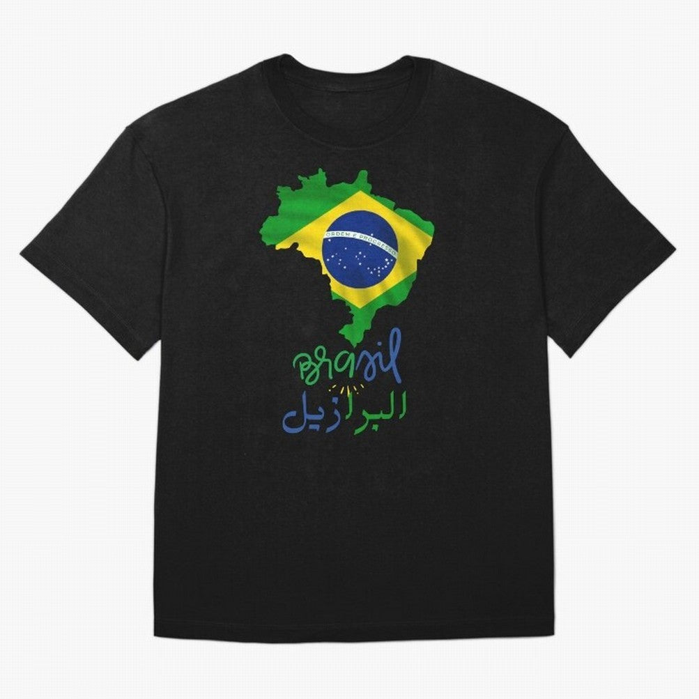 Brasil, Brazil, Flag with arabic character Oversized T-Shirt Bring International Match Energy to Global Football Passion for FIFA World Cup 2026 USA Canada Mexico, Celebrating Messi and Cristiano Ronaldo, Argentina, France and Brazil, Vintage