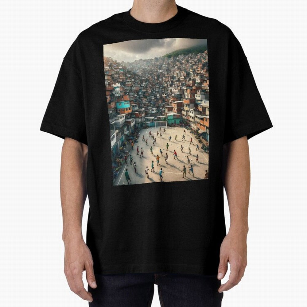 Favela Happiness Classic T-Shirt Celebrate National Team Dreams in Global Football Passion for FIFA World Cup 2026 Group Stage, Made for Messi, Neymar and Mbappe, Brazil, Portugal and Argentina, Retro Football Energy, Iconic Rivalries, Trophy Chase