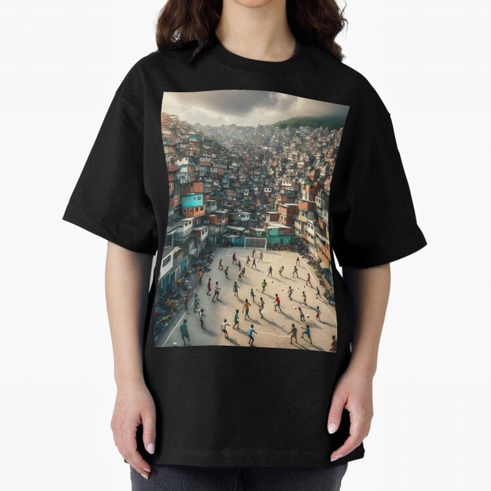 Favela Happiness Classic T-Shirt Celebrate National Team Dreams in Global Football Passion for FIFA World Cup 2026 Group Stage, Made for Messi, Neymar and Mbappe, Brazil, Portugal and Argentina, Retro Football Energy, Iconic Rivalries, Trophy Chase