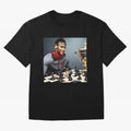 Mastermind: Neymar Playing Chess with the Championship Trophy Classic T-Shirt Share FIFA World Cup 2026 Group Stage Highlighting Mbappe, Portugal Energy, Sports Nostalgia, International Competition, Famous Players and Unforgettable Victories; Made